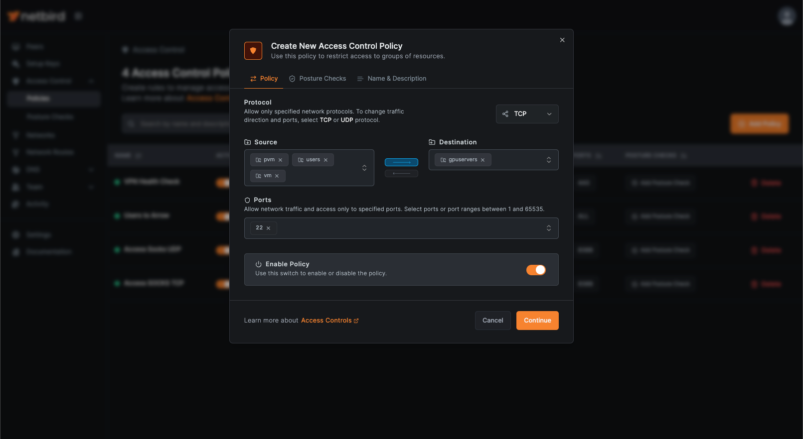 Create Access Control Policy